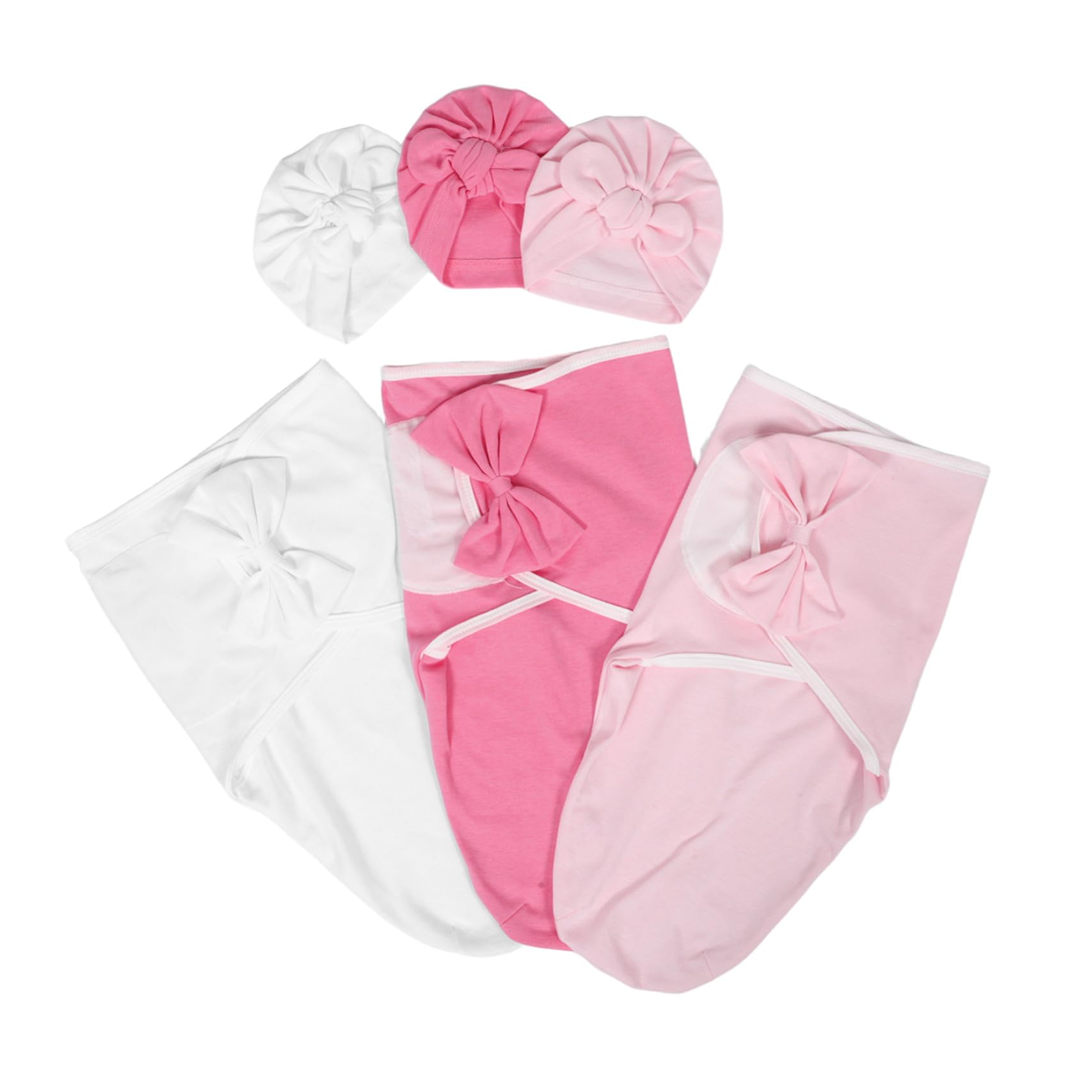 Couverture bébé Toddmomy lot de 3 langes avec bandeau de naissance fille