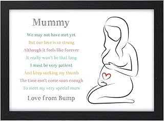 Mummy To Be Birthday Christmas Baby Shower Gifts - Personalised Bump Gifts for Mummy Presents for Expecting Mummy from Bump Unborn Baby Bump - A5, A4, A3 Prints and Frames