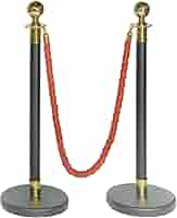 ロープパーテーション ポールベース2台・ロープ付き Amazon | 【ロープパーテーションセット】L7-51C ブラック