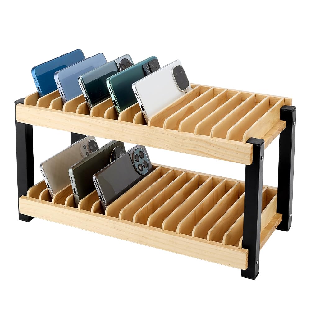 Organisateur téléphone en bois 30 grilles support bureau pour classe