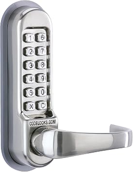 D&D Technologies Codelocks DDCL510SS Heavy Duty Mechanical Keyless Access Metal Gate Lock, Push Button Tubular Mortise Latchbolts, Stainless Steel Finish