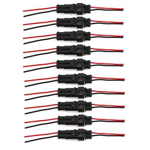 Miniatura 2 de UTSAUTO Arnés de cables de conector eléctrico impermeable de 2 pines de 16 AWG para automóvil, camión, barco y otras conexiones de cables, paquete