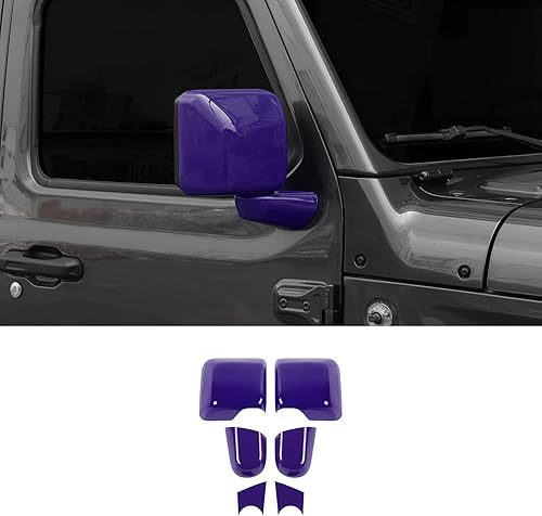 CheroCar Funda de espejo retrovisor, kit de decoración de cubierta de espejo lateral compatible con Jeep Wrangler JL JLU y Gladiator JT 2018-2023,