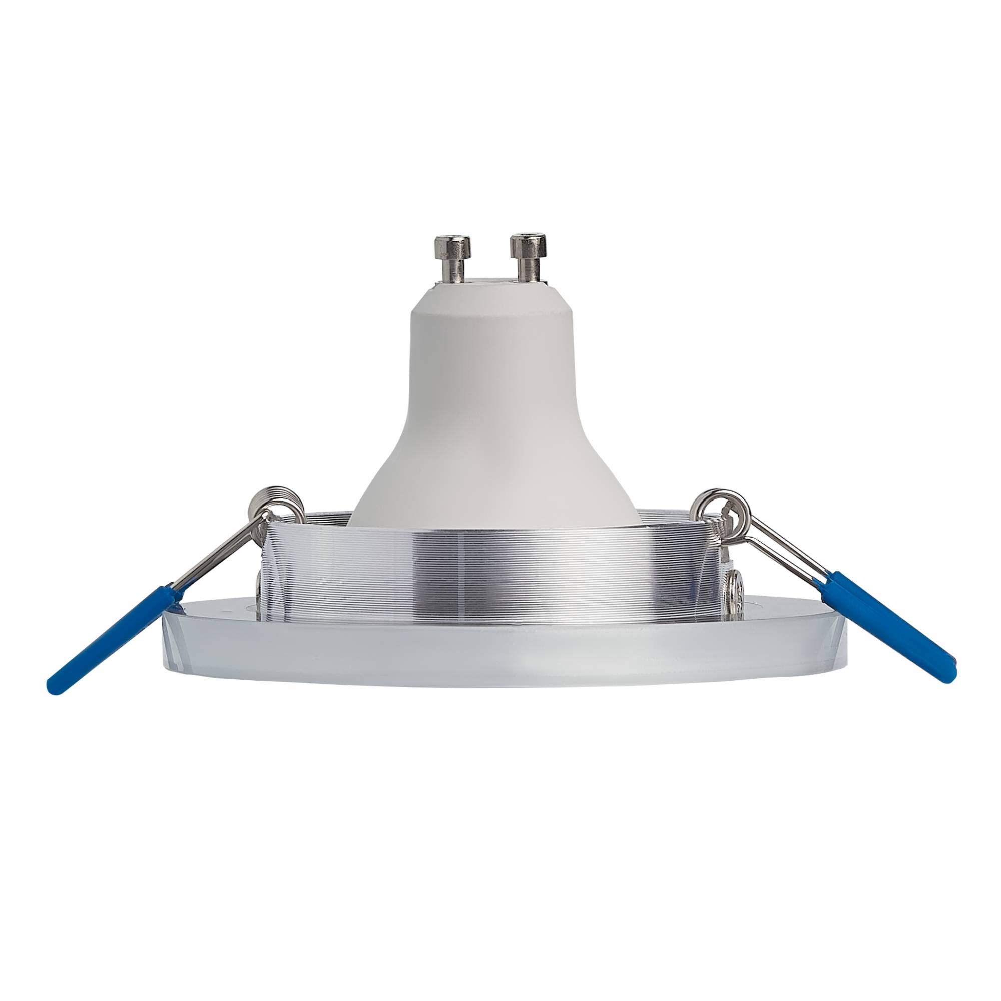6x LED Einbaustrahler Set Glas eckig - transparent 1,2 Watt warmweiß 230V - GU10 Einbau-spot schwenkbar flach als Deckenleuchte Decken-Strahler - Einbauleuchte 75-80mm Bohrloch