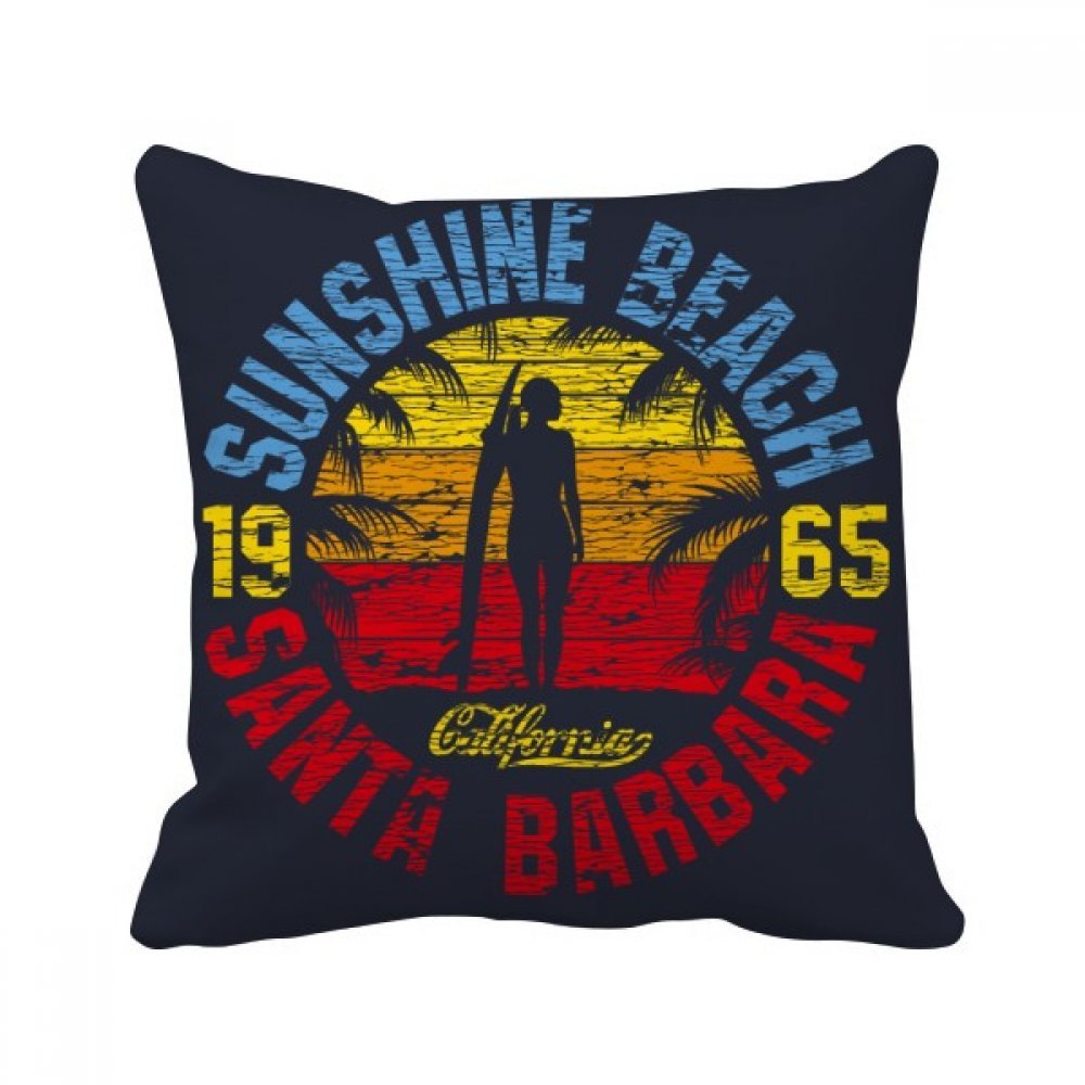Coussin Plage illustré à offrir en cadeau de pendaison de crémaillère