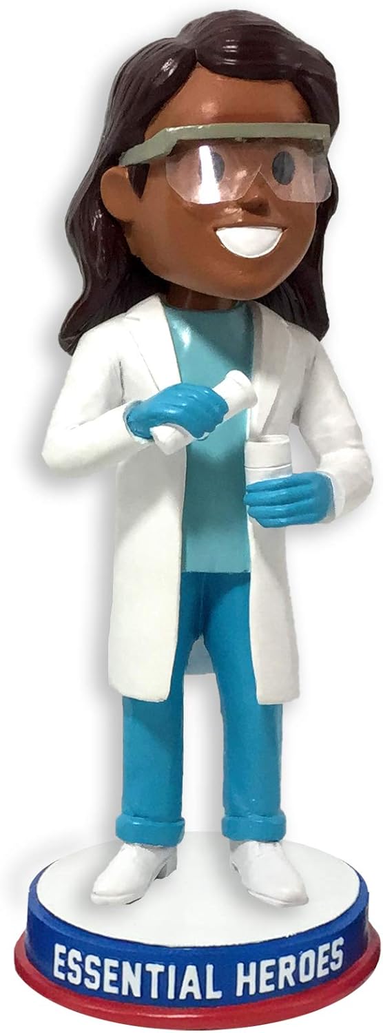 Scientist Lab Technicians Essential Heroes Bobblehead Female Dark Skin Tone : Toys & Games