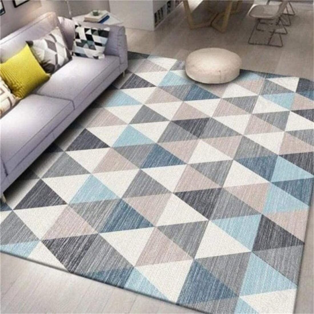 Tapis jeux enfant moderne gris-bleu 70X200CM lavable et antidérapant