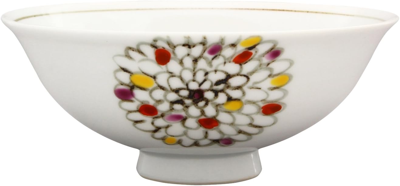 24to3西富陶磁器(Nishitomi) Imari Ware Tokushichi Kiln Colored Picture Chrysanthemum Rice Bowl, Small