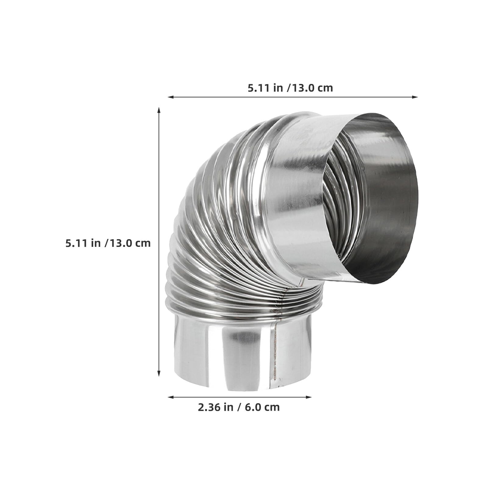 TOPBATHY 4 Pezzi Tubo di Scarico in Acciaio Inox da Gomito Gradi Prolunga Tubo di Ventilazione per Stufa a Legna Resistente alle Alte Temperature per Riscaldamento