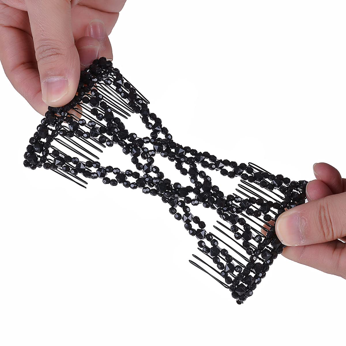 FXQHAN Easy Stretchable Combs, Lady Women Hair Combs, Double Clips Comb, 2-count