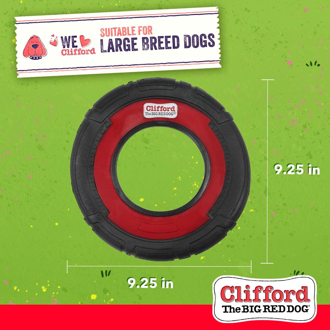 Clifford® Frisbee giocattolo per cani, frisbee per cani, durevole per masticatori aggressivi, frisbee in gomma resistente di qualità per cani da recupero, lancio e rimorchiatore
