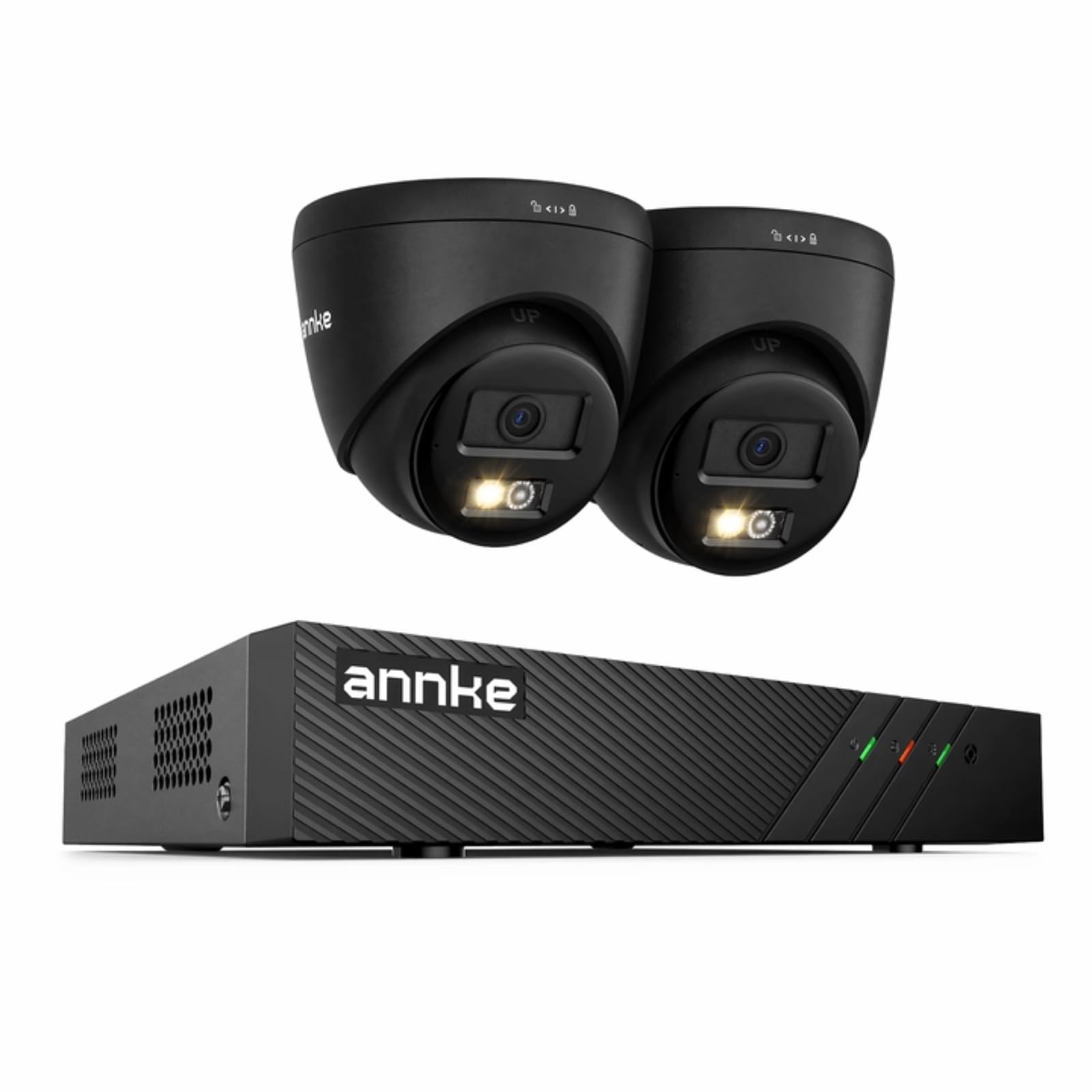ANNKE 2 Way Audio 3K PoE CCTV System Outdoor, 8CH 4K NVR with 2 PoE IP Cameras Black, 100FT Night Vision, Smart Motion Detection, Alexa Compatible, Remote Access, IP67 Weatherproof, No Hard Drive