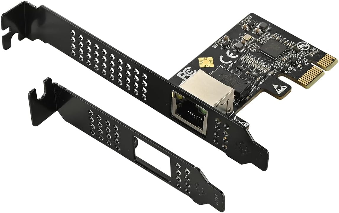 IO CREST 5.0GB PCIe Network Card – PCIe to 5.0 Gigabit Ethernet Network Card, Supports Windows 11/10/8.1/8/7, Win Server 2022/2019/2016, Linux