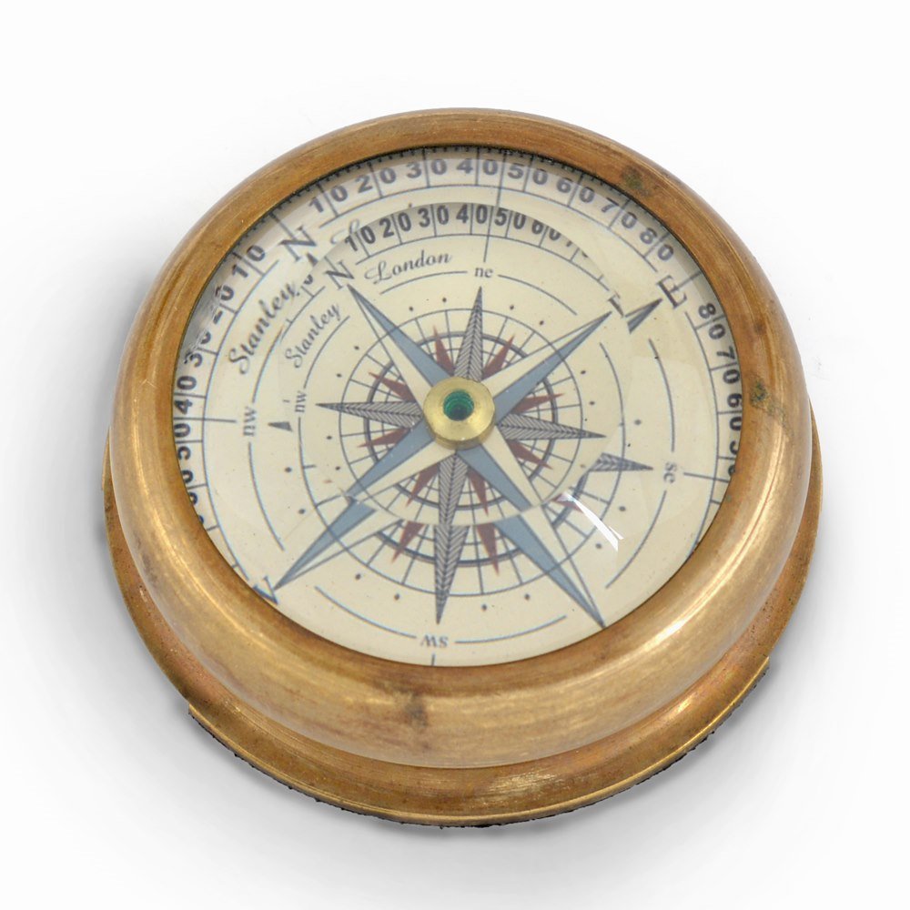Little India Paper Weight Design Float Dial Lens View Compass (408, Brown)-image-1