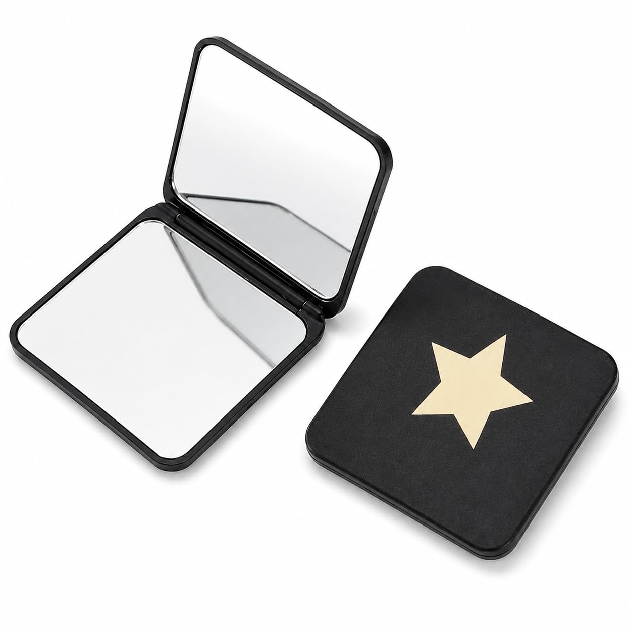 rs5 star design small portable makeup mirror folding compact mirror for purse travel cute square mini hand mirror pocket vanity mirror beauty accessory