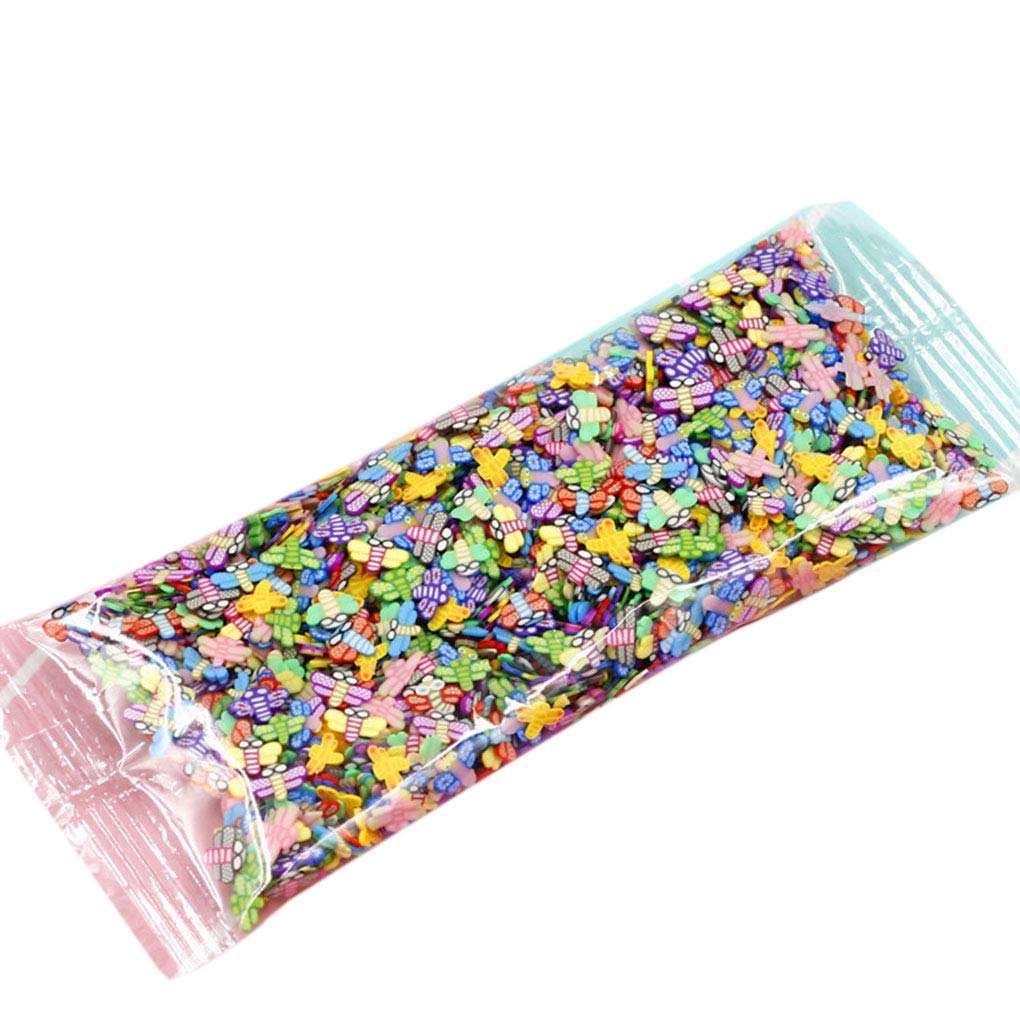 1000x/bag 3D Polymer Clay Nail Slices Star Cartoon Flower Fruit Feather Manicure Nail Art Decoration Stickers Type 8,3-5mm