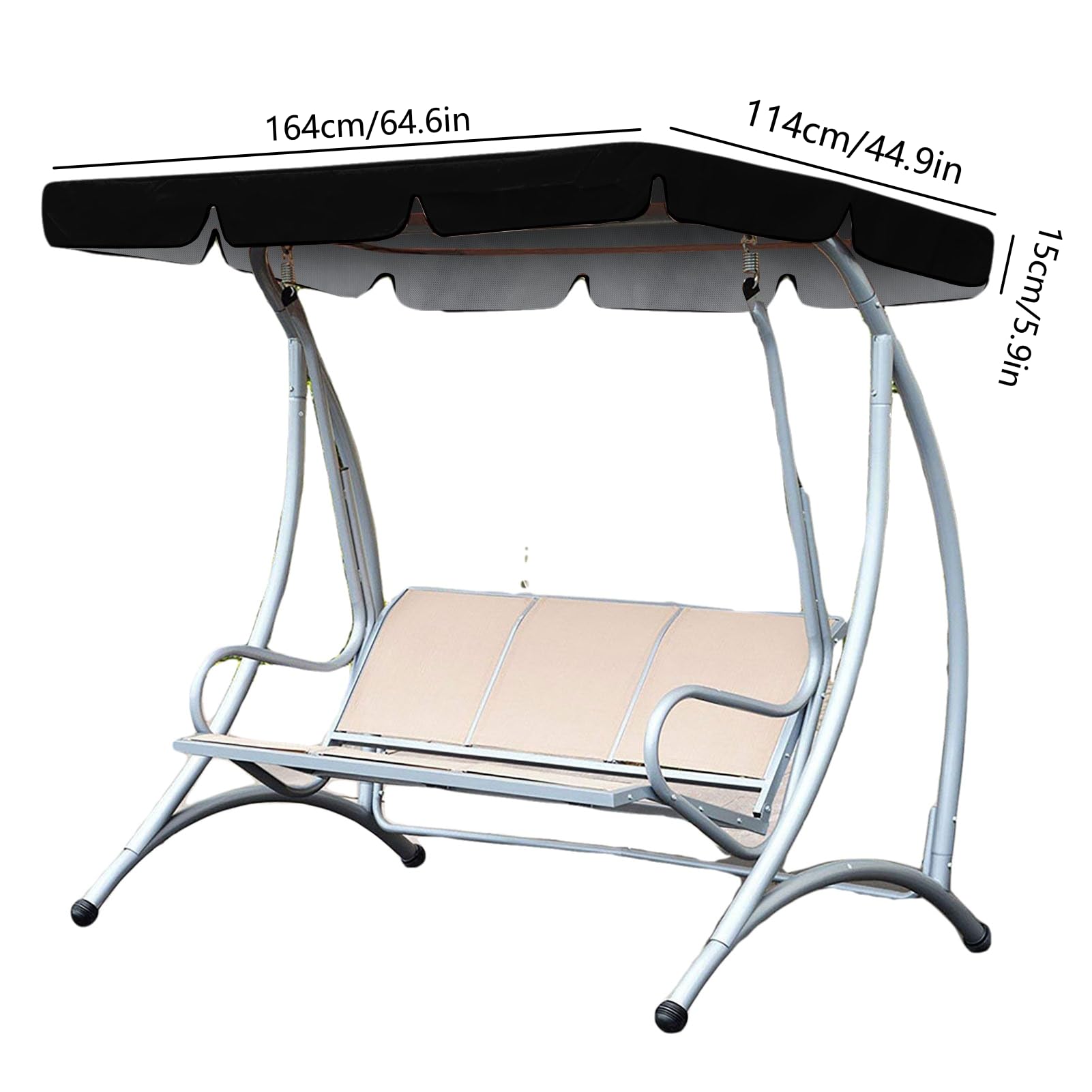 Auvent de rechange imperméable pour balancelle de jardin 2 places - Pour extérieur, cour, jardin (marron)