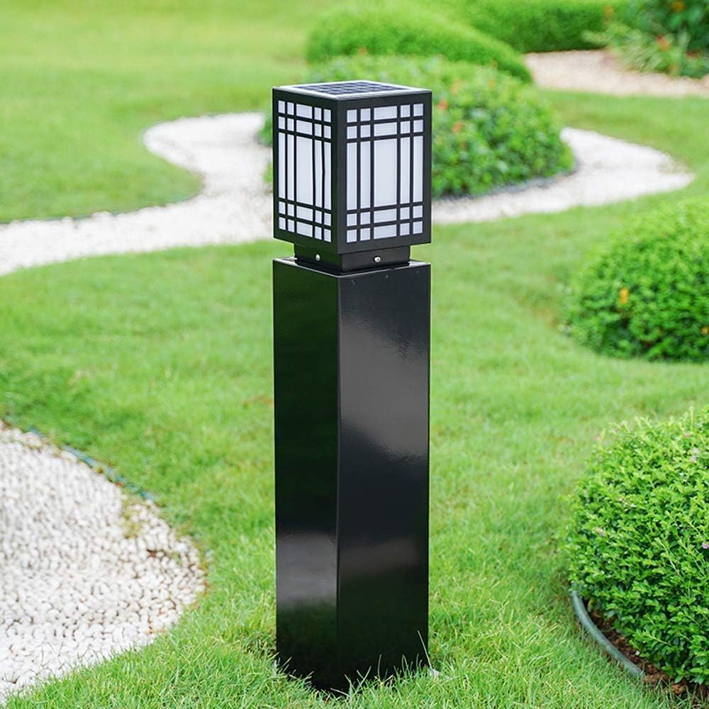 Solarna lampa trawnikowa zewnętrzna wodoodporna krajobrazowa lampa filarowa willa ogród lampa filarowa oświetlenie chodnika ścieżka(80CM)