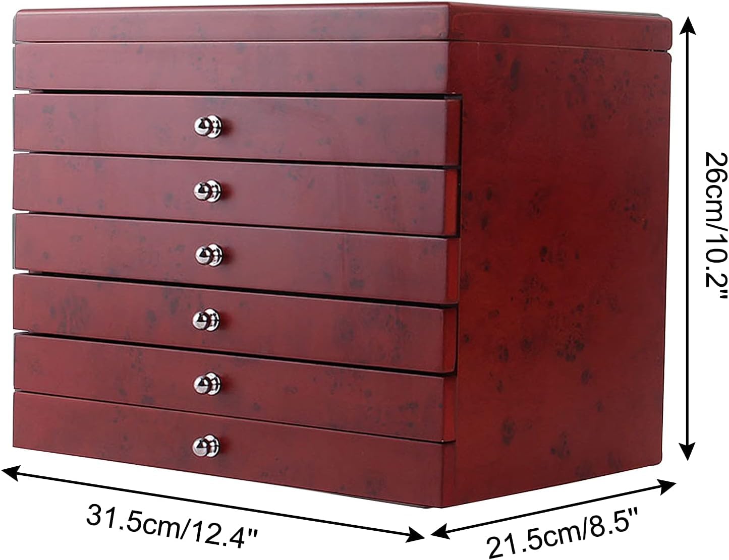 Scatola organizer per penne stilografiche a 7 strati, 78 scomparti, in legno, con coperchio in vetro, vassoio portaoggetti per collezione di penne