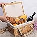 JOLLY HOME Picnic Basket for 2 Persons, Handmade Wicker Picnic Basket with Two Woven Canvas Handles & Washable Linen Lining, Natural Willow Hamper for Outdoor Picnic. Great Gift for Every Occasion