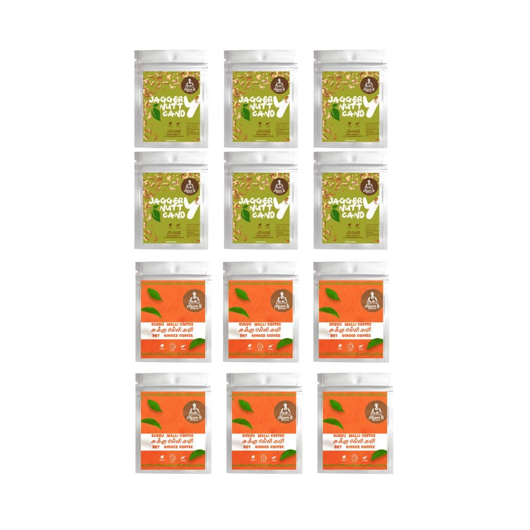 MOM'S HARVEST Jaggery Nutty Candy Pack of 6 + Herbal Sukku Malli Coffee Powder with Karupatti (35g x 6 Packs) | Ayurvedic Combo Pack-image-31