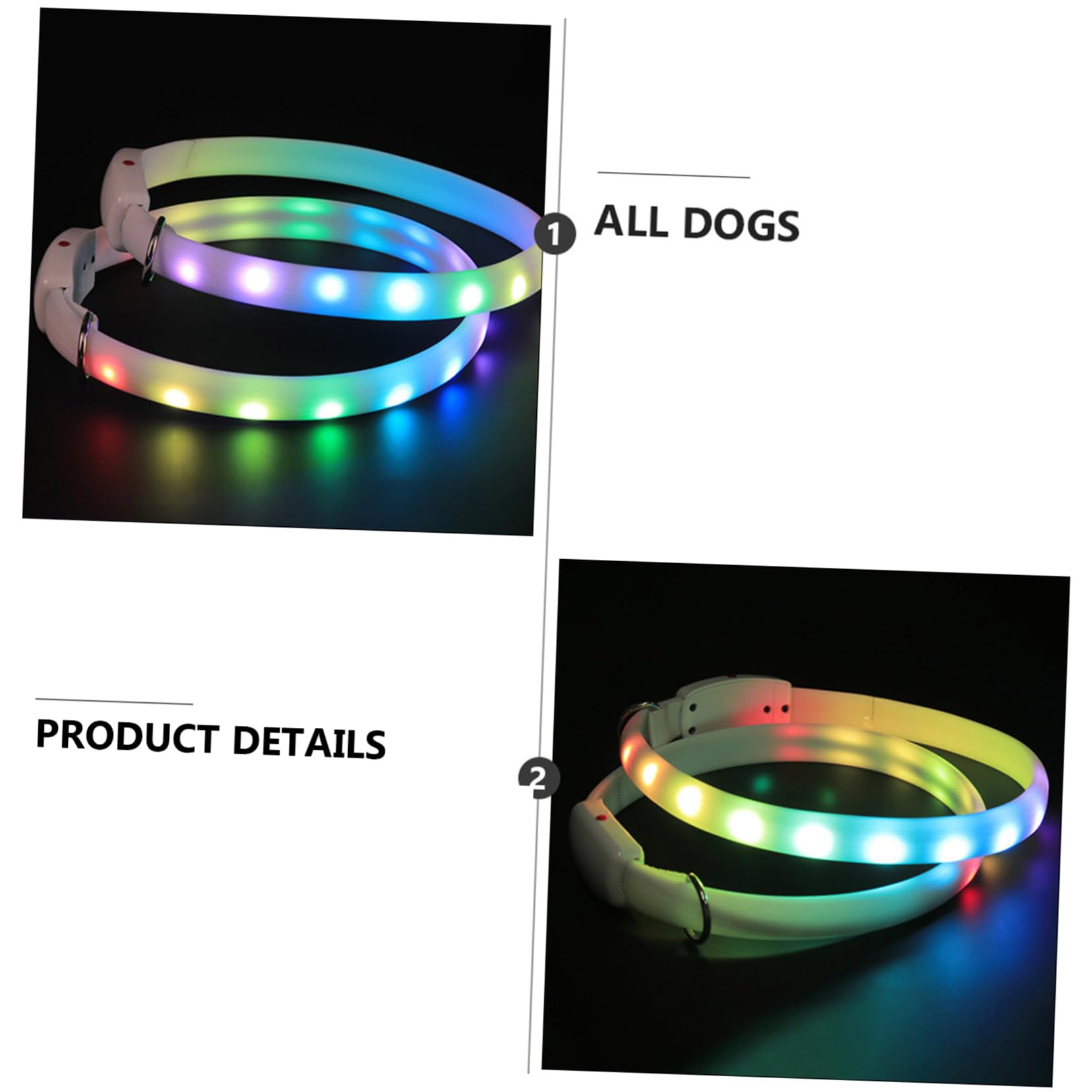 Collar Led para Perros De Noche Collar para Mascotas con Luces Brillantes