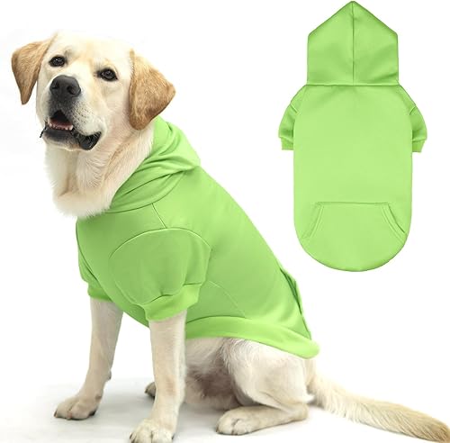 KOOLTAIL Sudadera básica con capucha para perro, suave y cálido, con agujero para la correa y bolsillo, abrigo de invierno para perro, ropa de clima