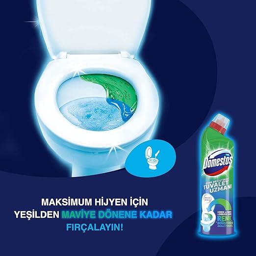Domestos Tuvalet Temizleyici Renk Değiştiren Tuvalet Uzmanı Kireç Çözücü 750 ml 1 Adet (2 paketi)