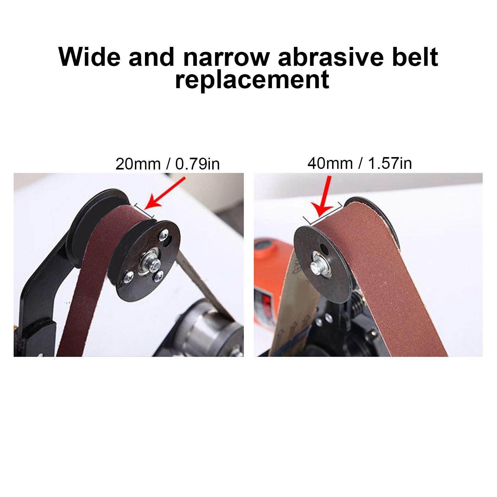 Mini Lijadora de Banda con Pulidora DIY, Herramienta Amoladora Angular para Tubos de Acero Inoxidable, Material de Aleación de Aluminio, M14, Incluye 5 Correas Abrasivas