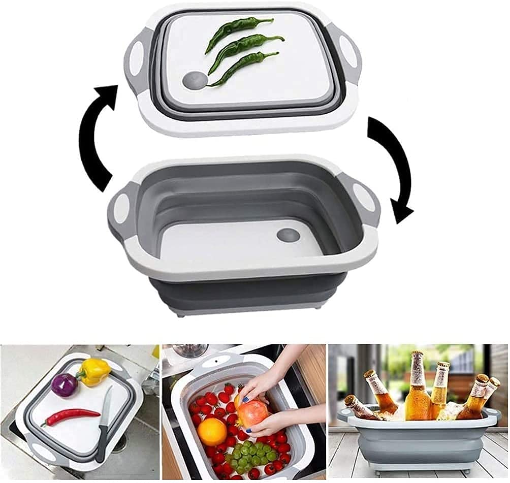 jp mfg Dish Basin Collapsible with Drain Plug Collapsible Sink Tub, Dish Wash Basin, Portable Dish Tub, Foldable Dishpan for Camping Dish Washing Tub 4