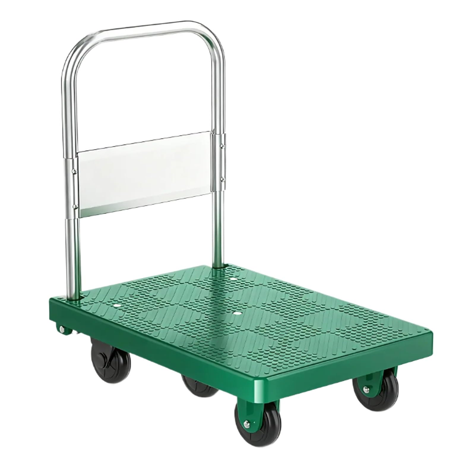 Handcart, With 5 Wheels, Load Capacity 200kg/440lbs, Reverse Folding Design, Easy to Store, Suitable for Daily Home Use(Green)