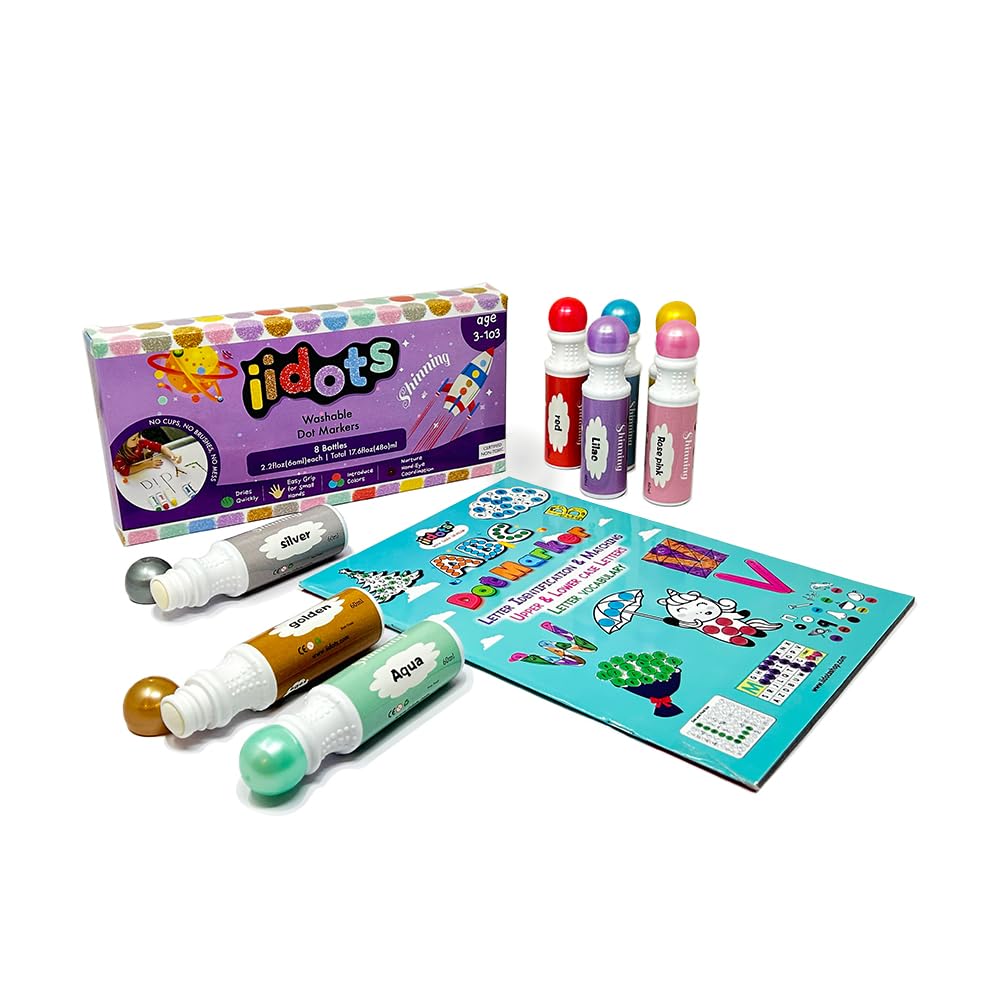 See full amazon price history chart for IIDOTS Dot Markers Shimmer Color 8 pack with 1 ABC Book, 350+ Worksheet PDF for Kids, Toddlers, Pre School Children, 3+ Years Old IIDOTS Dot Markers Shimmer Color 8 pack with 1 ABC Book, 350+ Worksheet PDF for Kids, Toddlers, Pre School Children, 3+ Years Old (B0CW65KG9N) Amazon Price History, Amazon Price Tracker