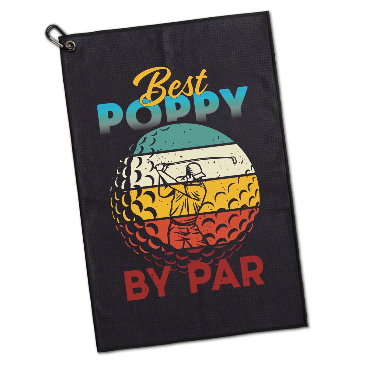 GEYGIE Best Poppy by Par Polyester and Cotton Blend Golf Towel, Funny Golf Towel Gifts and Golf Accessories for Men Dad Grandpa Father, Fathers Day