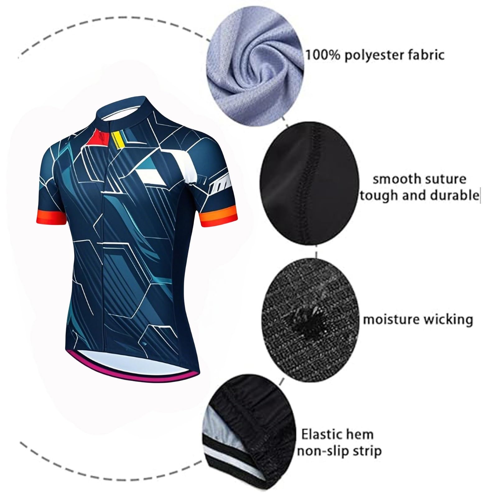 Męska odzież rowerowa MTB zestaw z wyściełanymi spodenkami - letni męski strój kolarski z krótkim rękawem i oddychającymi szelkami do rowerów górskich i biegania
