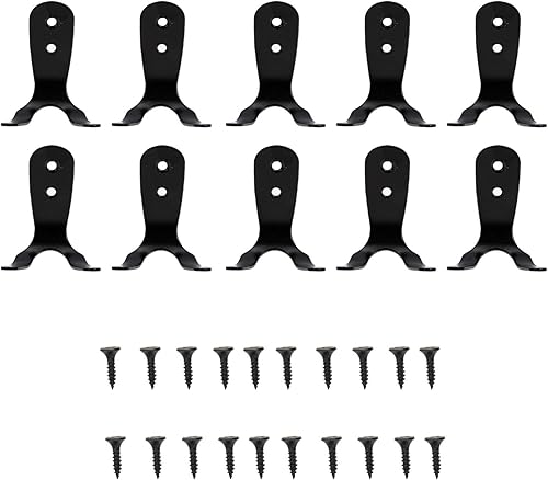U-Hook Wall Mounted Hooks Black Curtain Hooks Cutlery Organizer 10 Sets Utensils Storage Hanger Black Curtain Tie Backs Decorative Wall U-Shaped