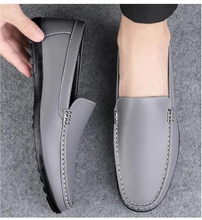 Casual Loafers for Men Vegan Leather Working Casual Round Toe Anti-Slip Non Slip Resistant Office Slip On3