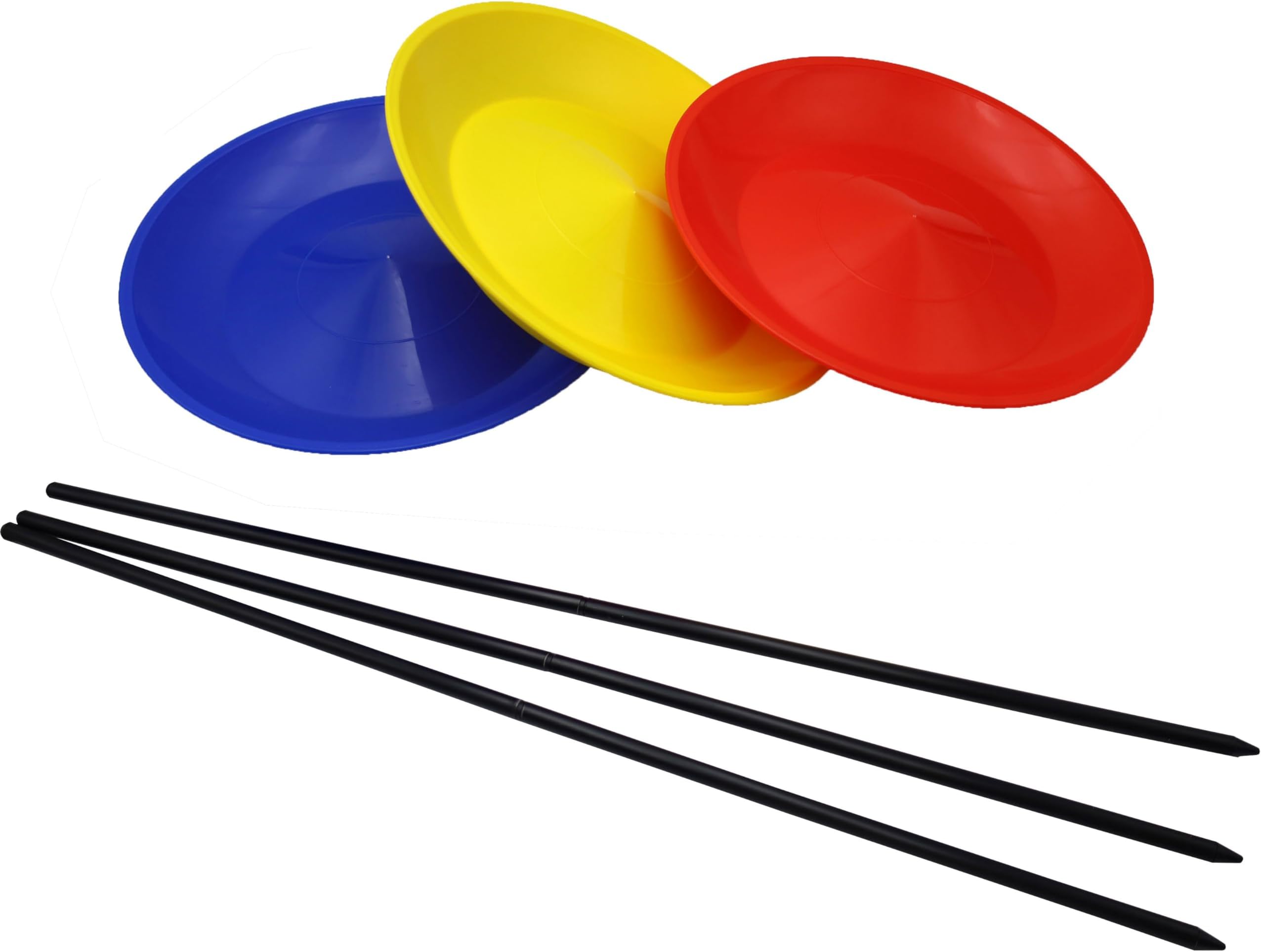 Juggling Spinning Plates Set of 3 with Sticks for Game Toys and Circus Skills