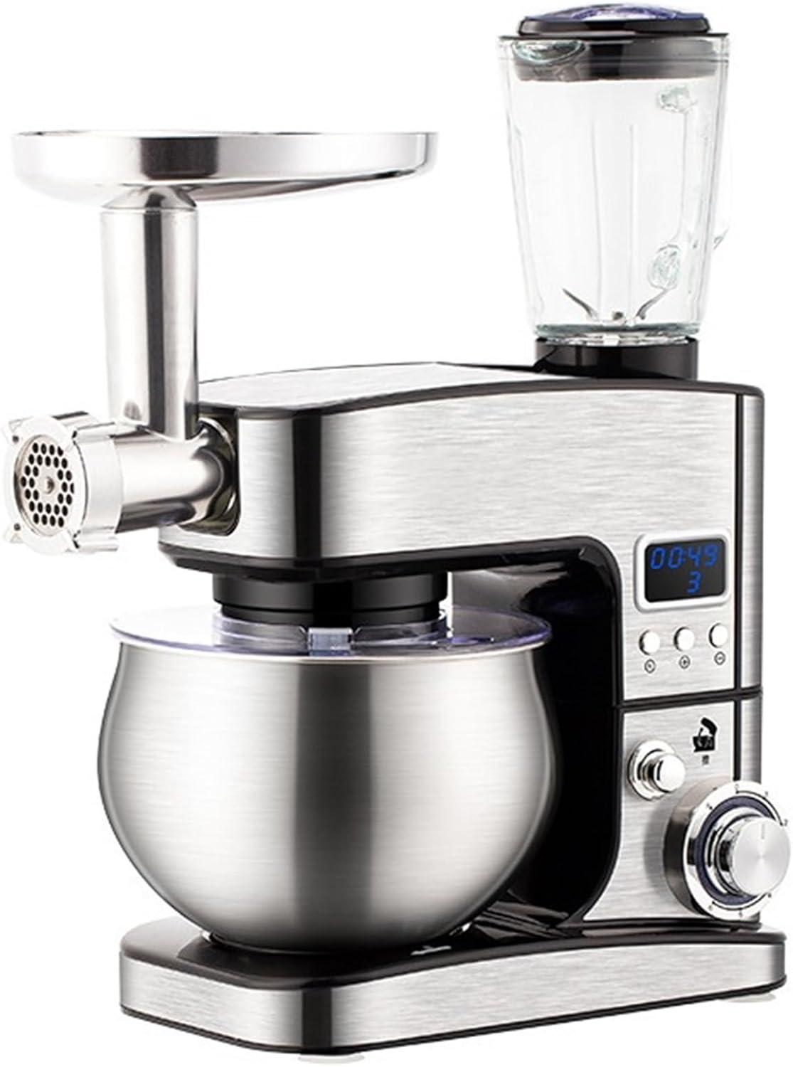Kitchen Stand Mixer, Multifunctional Chef Machine, Fully Automatic Desktop Household Dough Mixer, Intelligent Timing Stainless Steel,for Home Cooks(Set3)