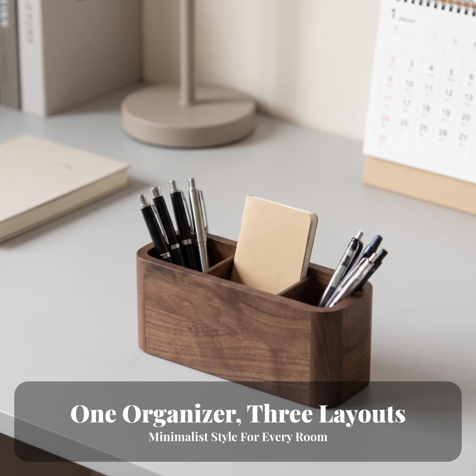 Portapenne da Scrivania Organizer Ufficio Cassetta Portaoggetti Contenitore con Scomparti Pannelli Divisori per, 3 Scomparti, style to 3