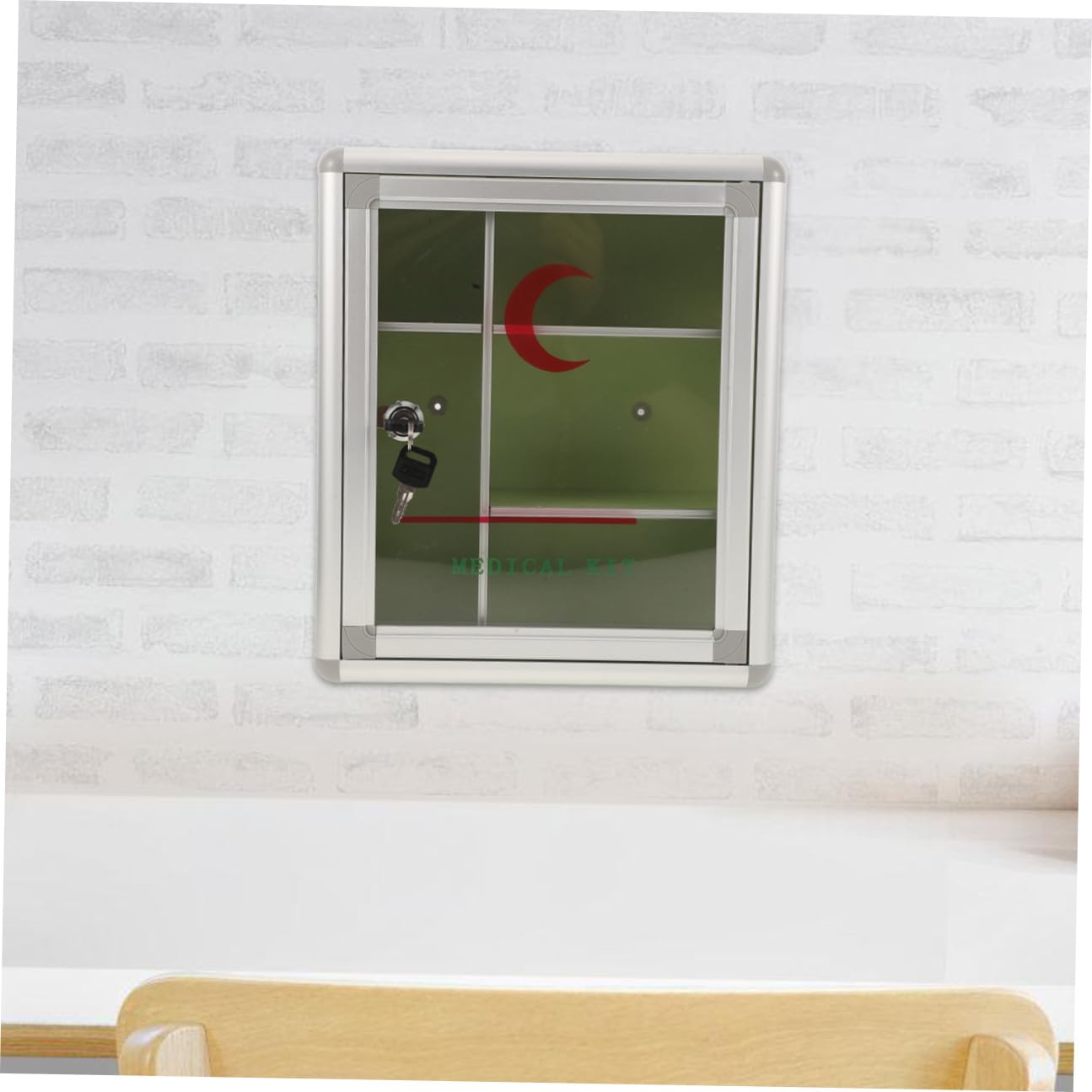 ULTECHNOVO Botiquín de Pared Pequeño con Cerradura para Medicamentos | Aleación de Aluminio y Tablero de Densidad, Almacenamiento Multifuncional, Uso Doméstico y Actividades al Aire Libre