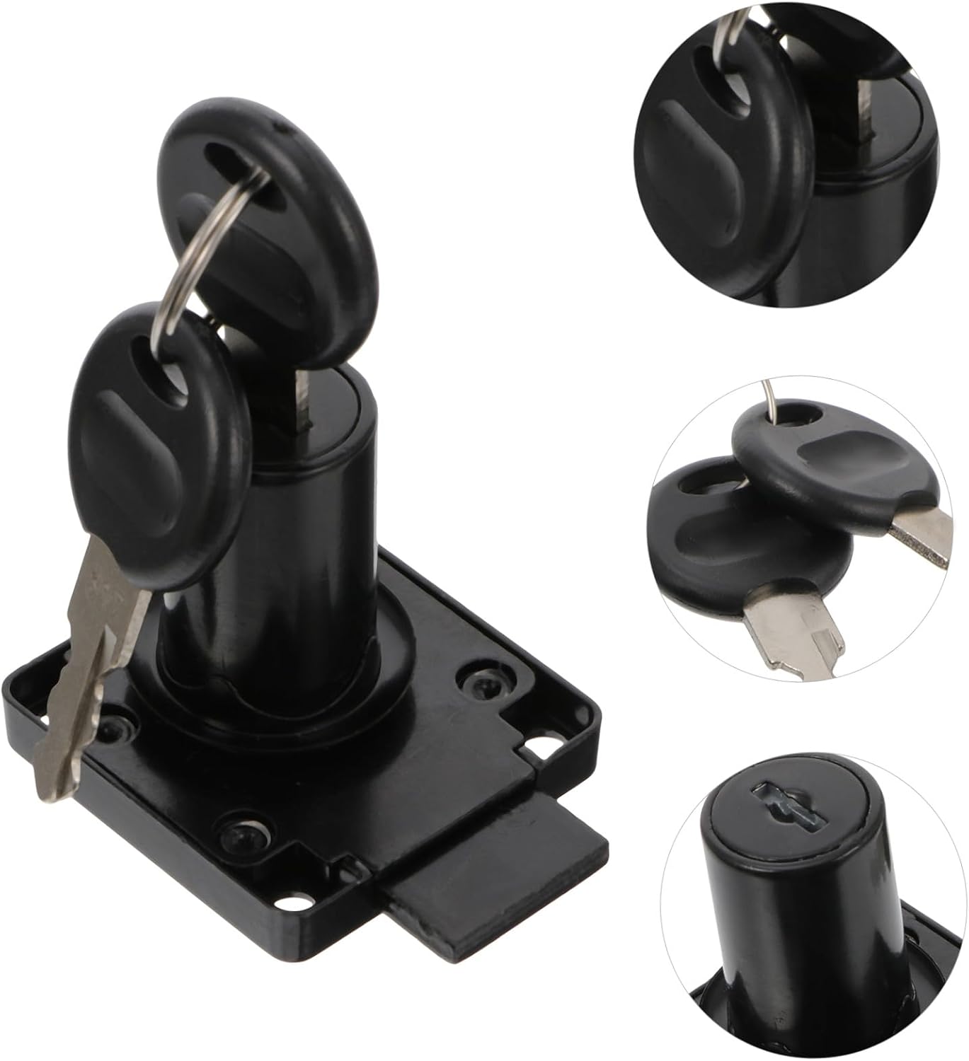 DOITOOL 1 Set Drawer Lock Double Keyed Small Cabinet Locks Mailbox Locks Mailbox Replacement Lock Locks for Cabinets Zinc Alloy Black