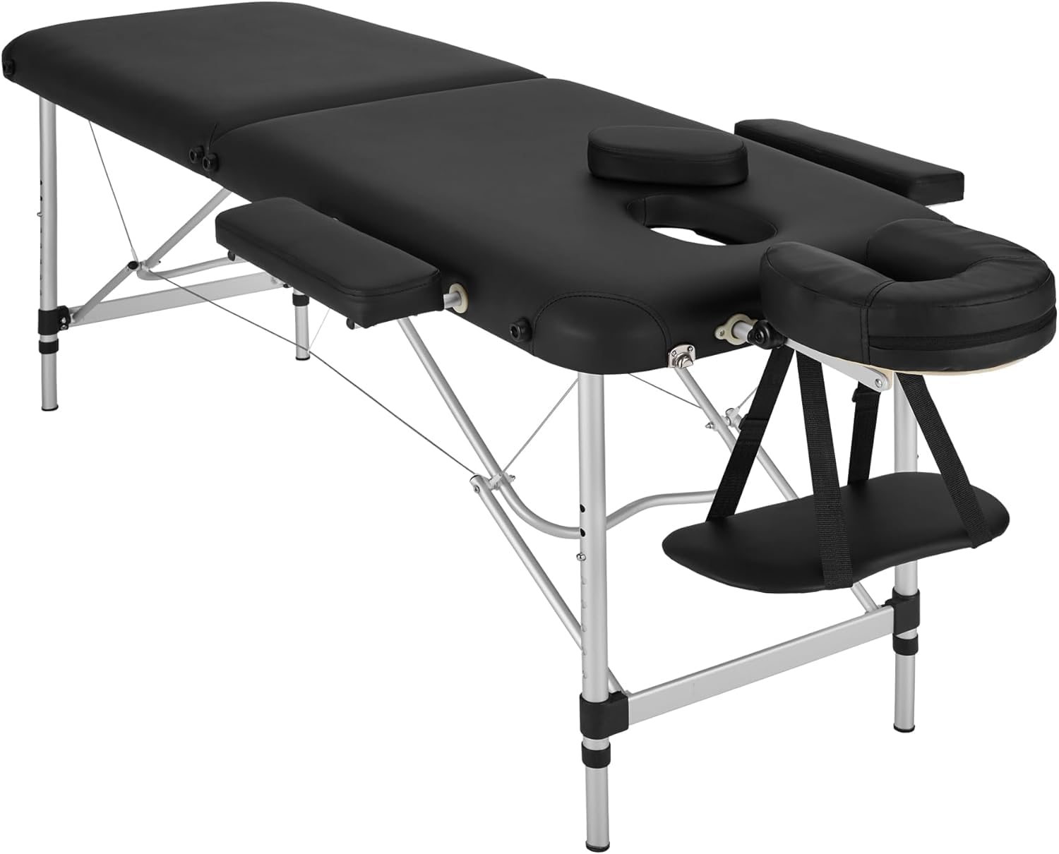 Camilla de Masaje Plegable – 2 Zonas, Altura Regulable y reposacabezas ergonómico – Camilla portátil Profesional para Fisioterapia, estética y SPA con Bolsa de Transporte
