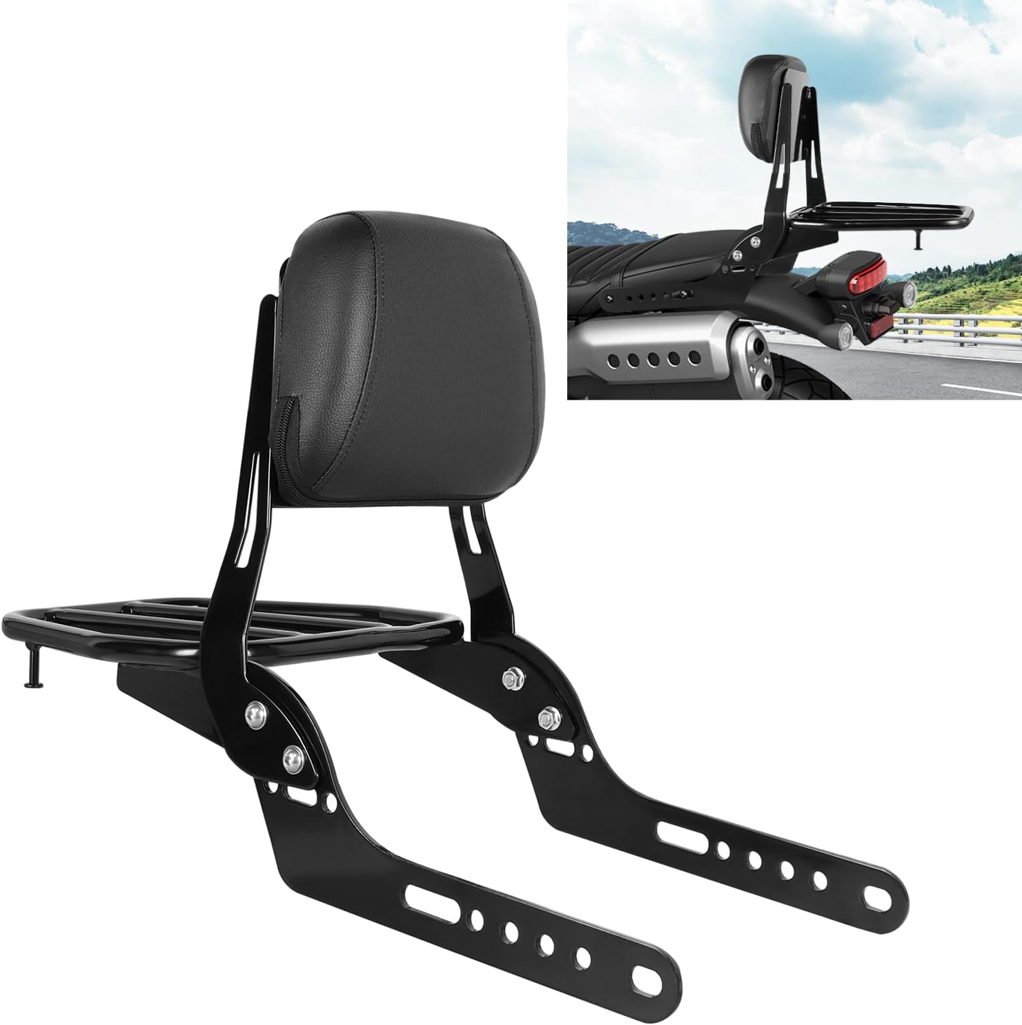 Motorcycle Passenger Backrest Sissy Bar With Back Rest Cushion Pad And Luggage Rack Compatible With For Honda CL 500 300 CL500 CL300 SCL500 2023 2024 Sissy Bar Backrest