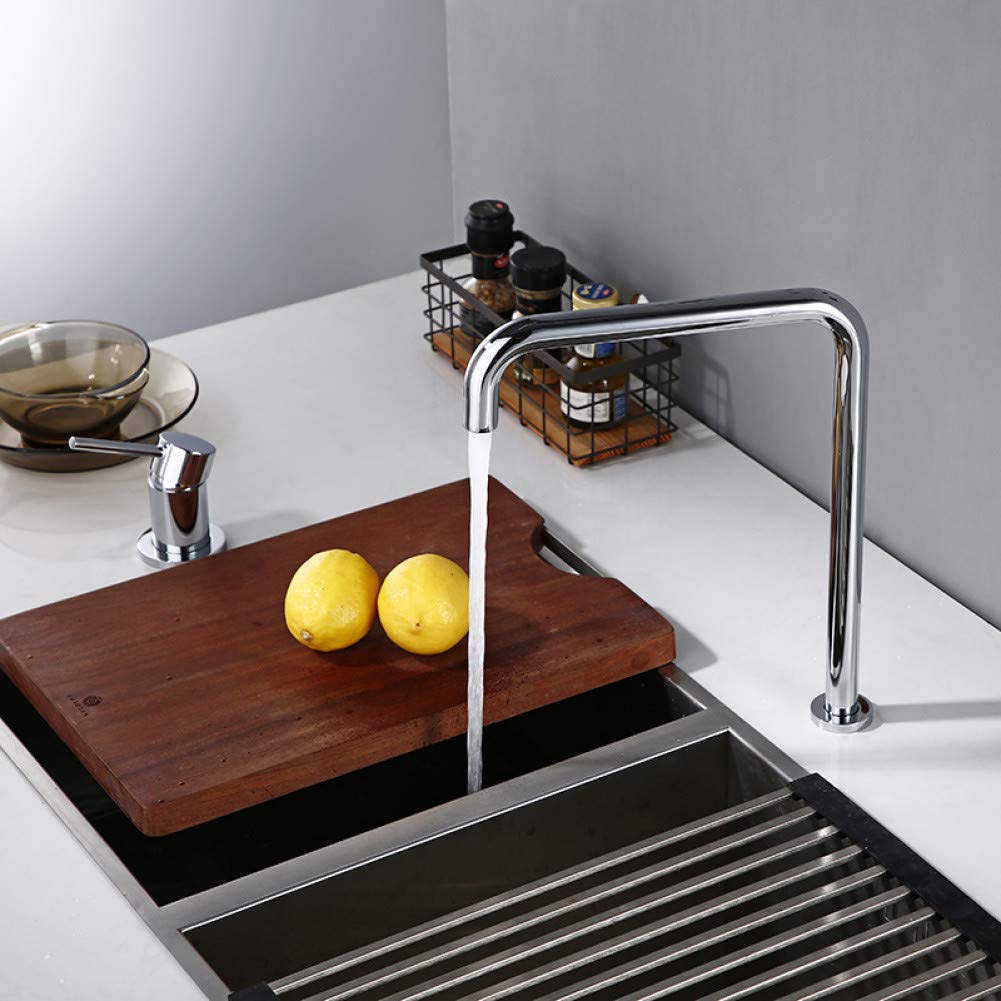 Robinet de cuisine anti-éclaboussures chrome argenté pivotant 360° pour simplifier la vaisselle