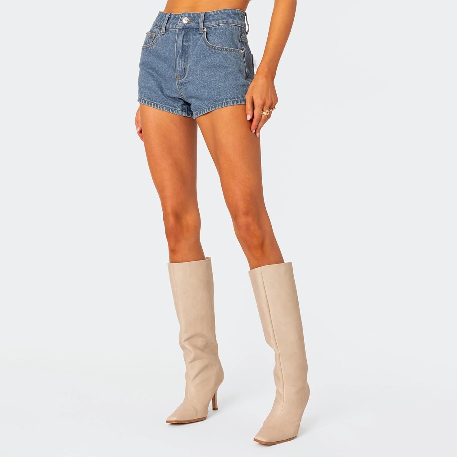 Women's Summer Skinny Denim Shorts High Rise Bow Jeans Short Slim Fit Going Out Stretchy Denim Short with Pockets - Image 7