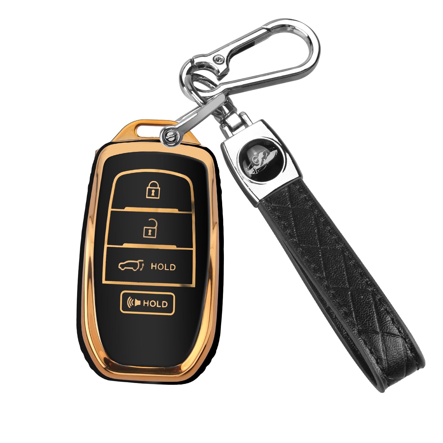 Key fob Cover for Toyota with Keychain, Soft TPU Key Shell Case for 2025 Camry, 2021-2025 Venza Sienna, 2019-2025 Land Cruiser, 2023-2025 Highlander