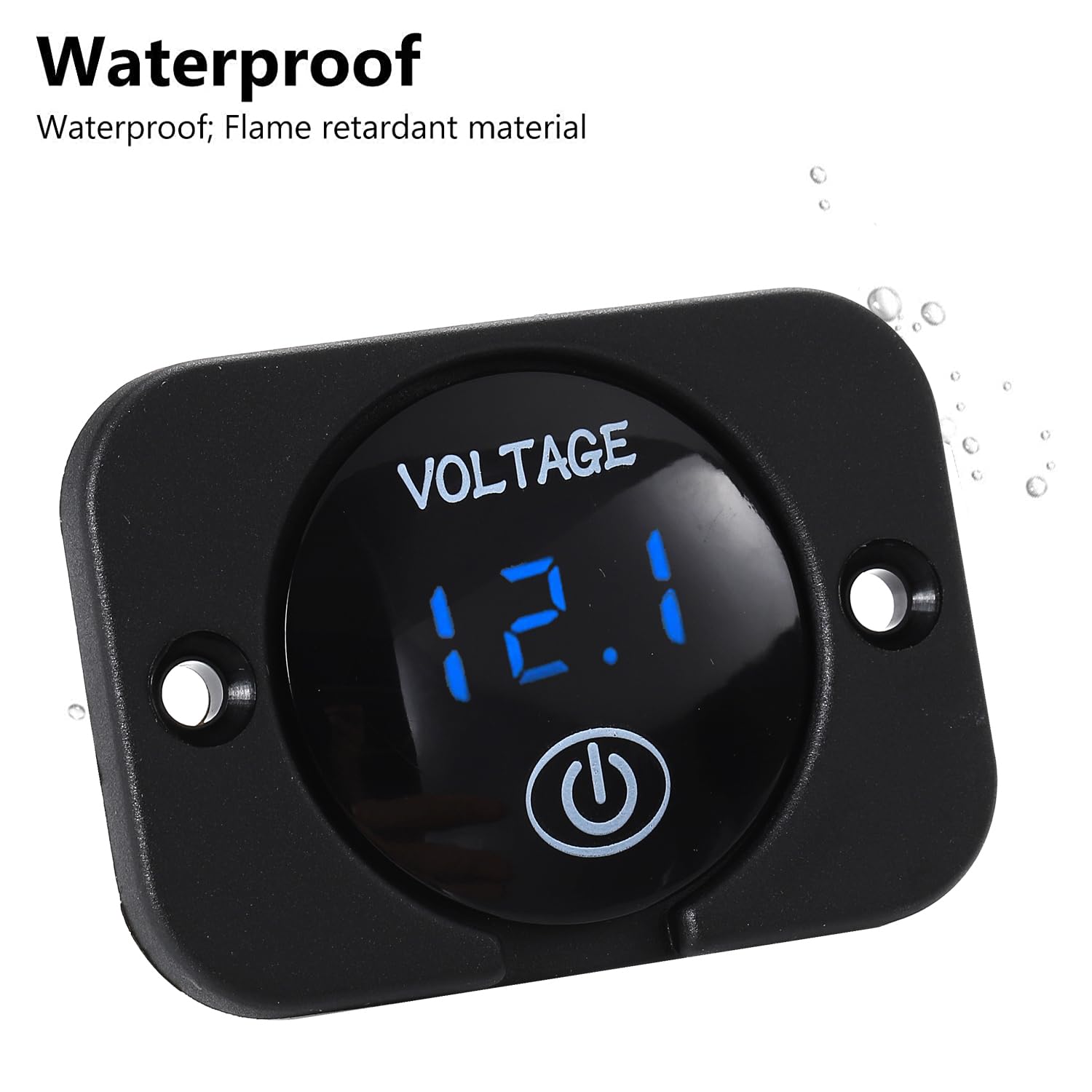 Greluma 1 Pezzo Voltmetro digitale LED DC 12 V/24 V, misuratore di tensione per montaggio a pannello impermeabile, tester batteria per auto, barca, moto, camion, camper, ATV, UTV