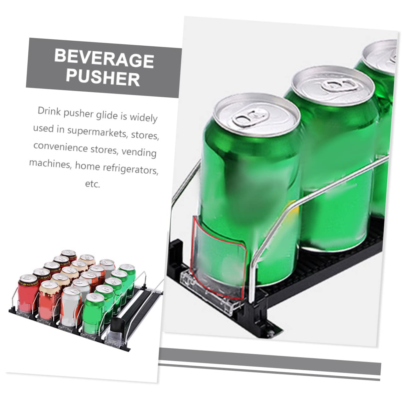 Zerodeko Drink Organizer Dispenser Automatic Beverage Pusher for Fridge Easy Installation for Supermarkets Convenient Drink Replenishment