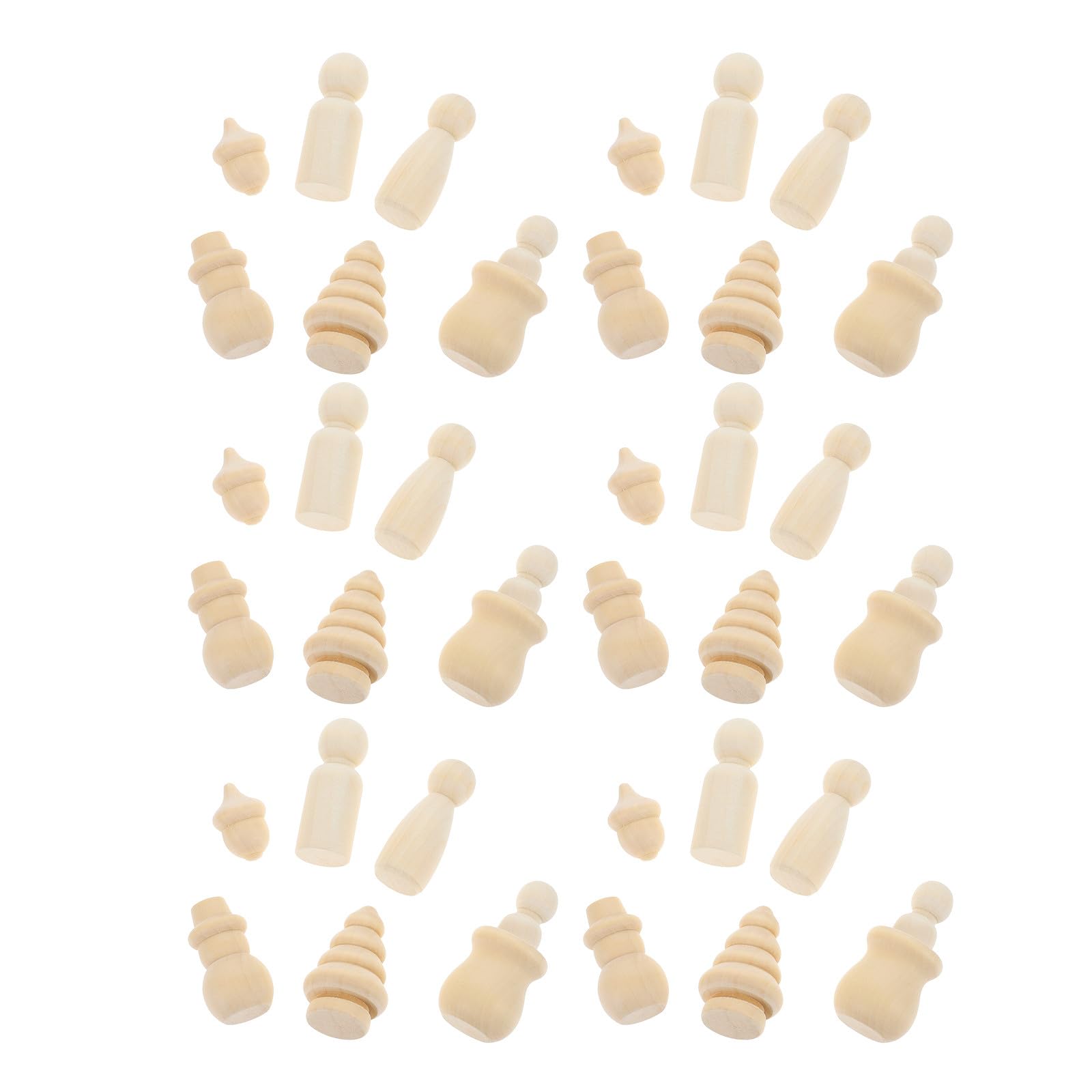 PACKOVE Juego de Muñecas de Madera sin Terminar para Manualidades Diy, Adorno de Madera para Pintar, Kit Creativo de Figuras Pequeñas Naturales para Decoración de Escritorio y