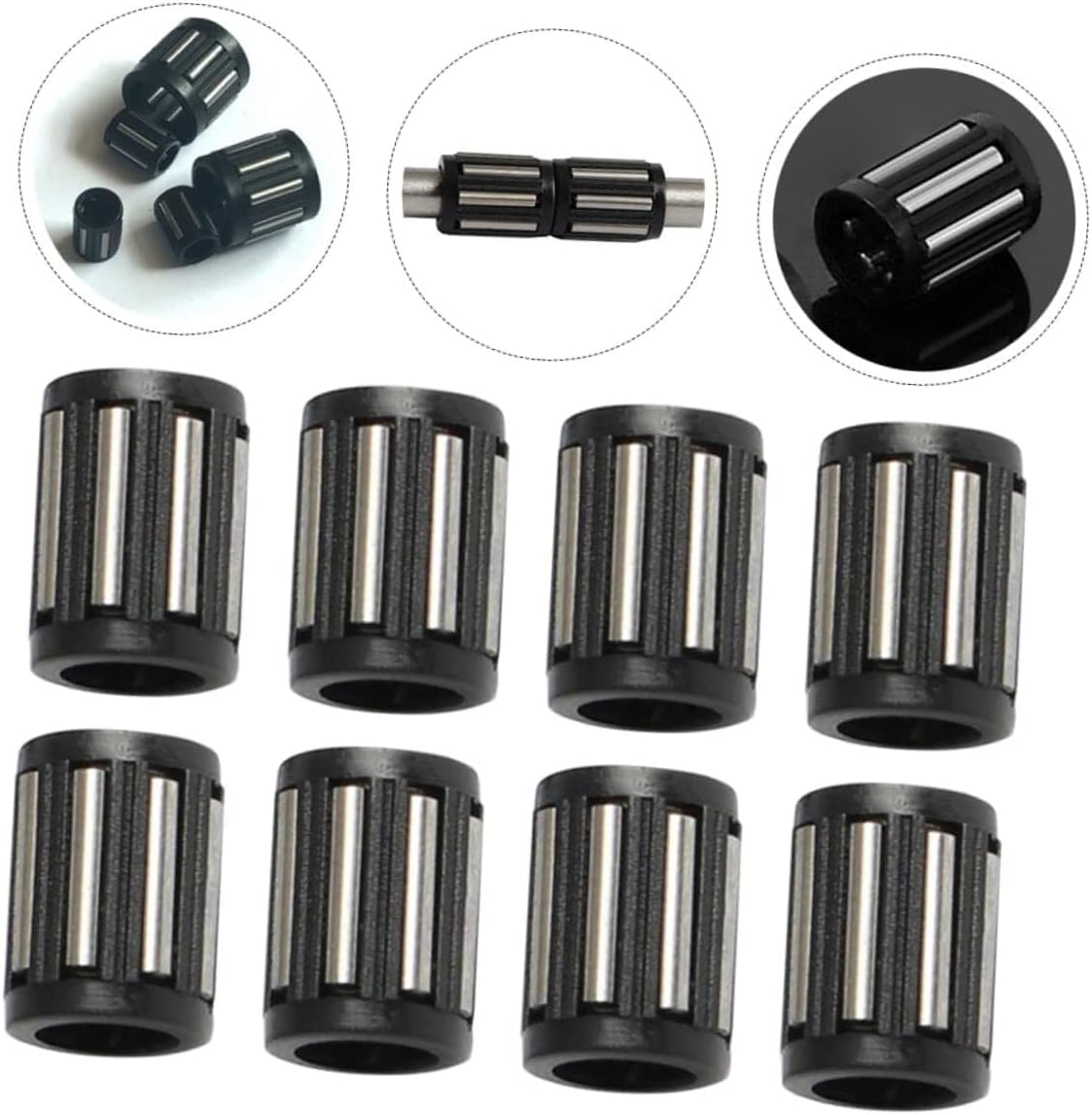 Bearing, 50pcs Plane Bearing Drawn Cup Needle Roller One Way Needle Bearing Roller Clutch Bearing Roller Bearings Replacement Bearings Needle Roller Needle Bearings 3/4 Plastic Black